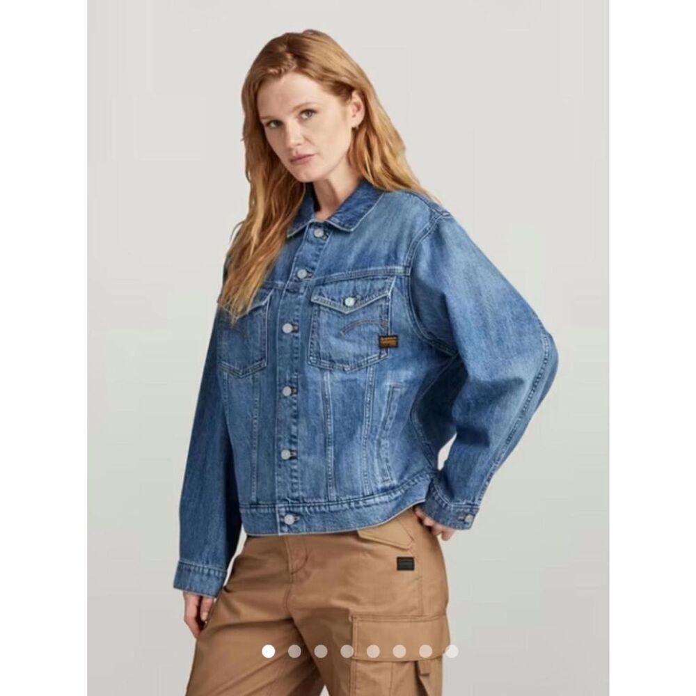 $190 G-Star RAW Women's Blue Relaxed Denim Jacket NWT Large